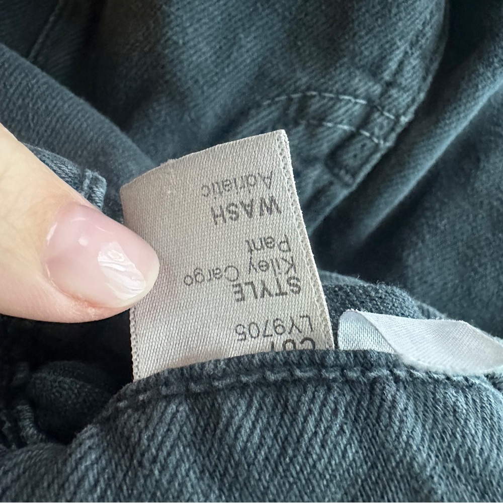 Grey Reformation Kiley Cargo Pants Adriatic High Rise Women Size 26 - Picture 8 of 10